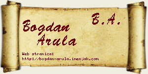 Bogdan Arula vizit kartica